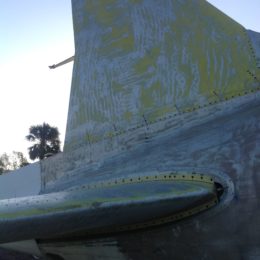 Prepared surface of the plane after removal.